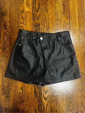 NYC Black Faux Leather Mini Skirt
